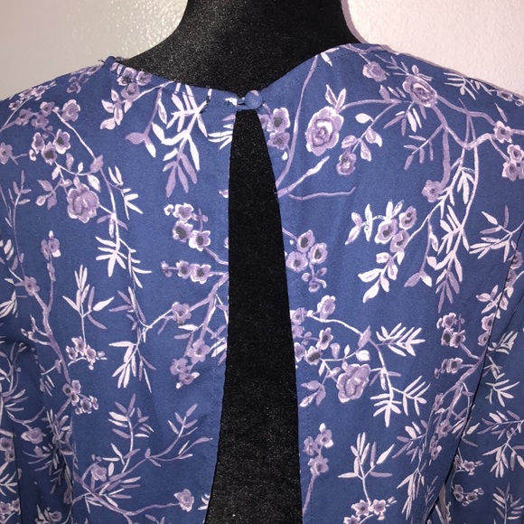 Urban Outfitters Luca Couture Purple Floral Long Sleeve Romper Medium - Picture 11 of 13